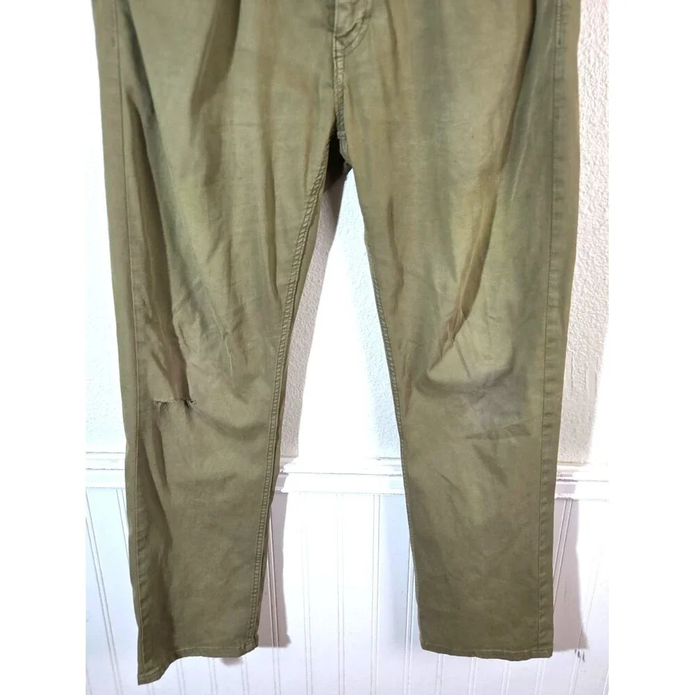 Banana Republic Slim Fit Pants 32x34 Khaki Stretch Chinos Men Distressed Knee